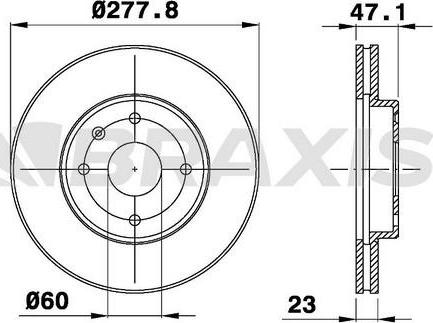 Braxis AE0636 - Тормозной диск autosila-amz.com