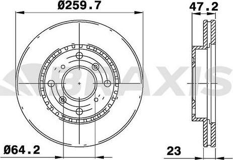 Braxis AE0637 - Тормозной диск autosila-amz.com