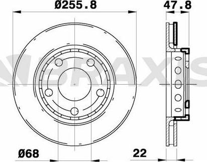 Braxis AE0622 - Тормозной диск autosila-amz.com