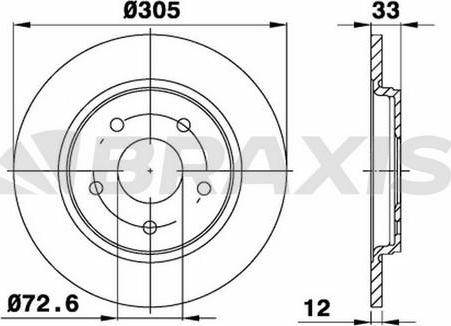 Braxis AE0676 - Тормозной диск autosila-amz.com