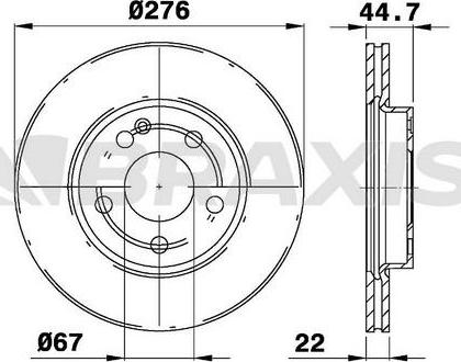 Braxis AE0094 - Тормозной диск autosila-amz.com