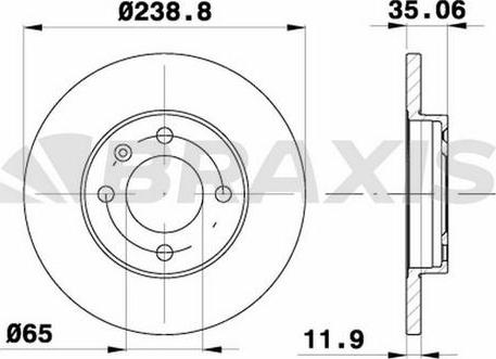 Braxis AE0052 - Тормозной диск autosila-amz.com