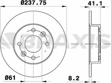 Braxis AE0067 - Тормозной диск autosila-amz.com