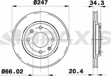 Braxis AE0009 - Тормозной диск autosila-amz.com