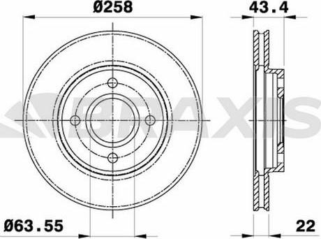 Braxis AE0004 - Тормозной диск autosila-amz.com