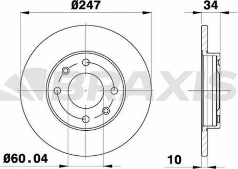 Braxis AE0006 - Тормозной диск autosila-amz.com