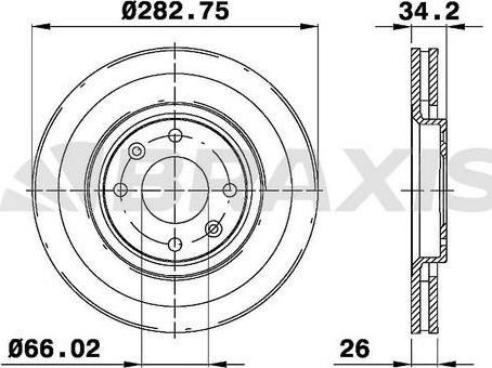 Braxis AE0008 - Тормозной диск autosila-amz.com