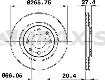Braxis AE0019 - Тормозной диск autosila-amz.com