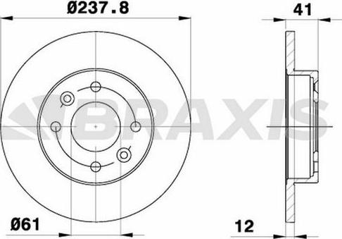Braxis AE0014 - Тормозной диск autosila-amz.com