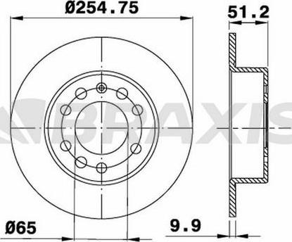 Braxis AE0018 - Тормозной диск autosila-amz.com