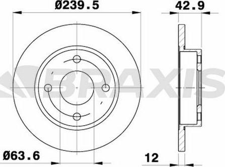 Braxis AE0039 - Тормозной диск autosila-amz.com