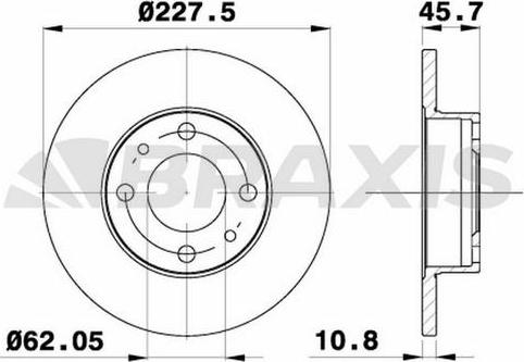 Braxis AE0037 - Тормозной диск autosila-amz.com