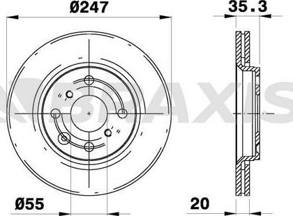 Braxis AE0023 - Тормозной диск autosila-amz.com
