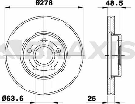 Braxis AE0022 - Тормозной диск autosila-amz.com