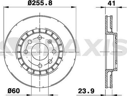 Braxis AE0075 - Тормозной диск autosila-amz.com