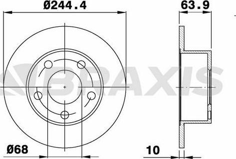 Braxis AE0076 - Тормозной диск autosila-amz.com