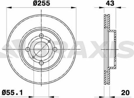 Braxis AE0070 - Тормозной диск autosila-amz.com