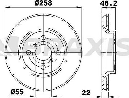 Braxis AE0073 - Тормозной диск autosila-amz.com