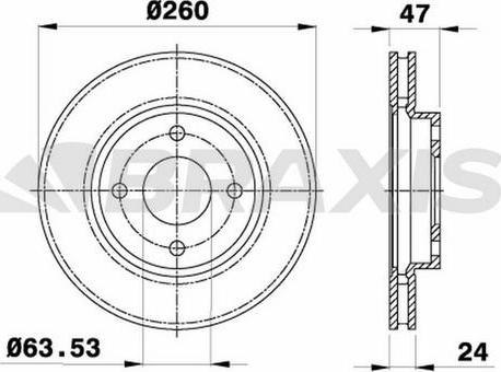 Braxis AE0194 - Тормозной диск autosila-amz.com