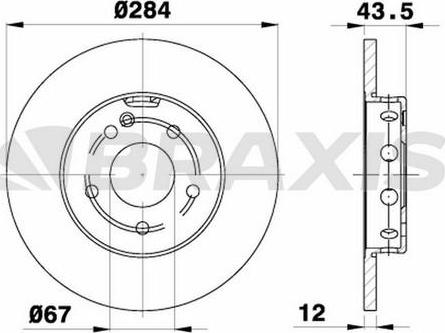 Braxis AE0195 - Тормозной диск autosila-amz.com