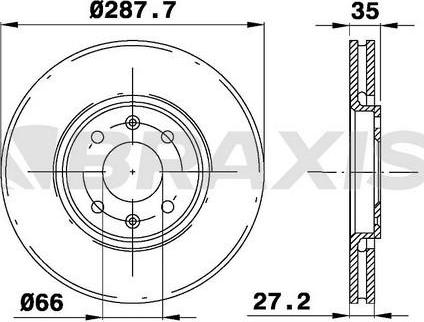 Braxis AE0198 - Тормозной диск autosila-amz.com