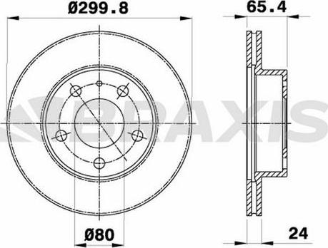 Braxis AE0145 - Тормозной диск autosila-amz.com