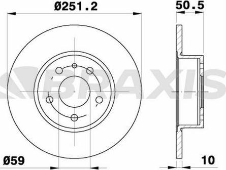 Braxis AE0154 - Тормозной диск autosila-amz.com
