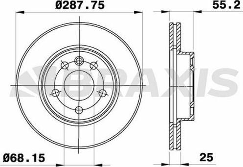 Braxis AE0160 - Тормозной диск autosila-amz.com