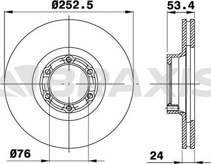 Braxis AE0107 - Тормозной диск autosila-amz.com