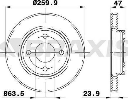 Braxis AE0116 - Тормозной диск autosila-amz.com