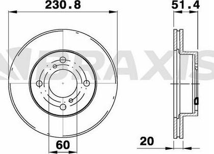 Braxis AE0185 - Тормозной диск autosila-amz.com