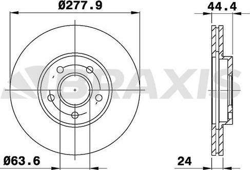 Braxis AE0188 - Тормозной диск autosila-amz.com