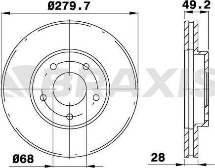 Braxis AE0137 - Тормозной диск autosila-amz.com