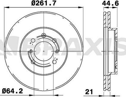 Braxis AE0124 - Тормозной диск autosila-amz.com