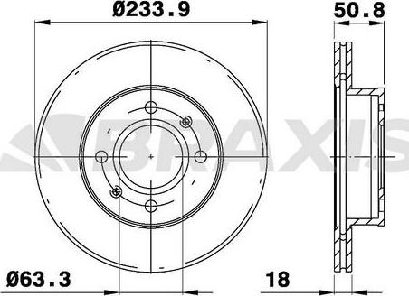 Braxis AE0125 - Тормозной диск autosila-amz.com