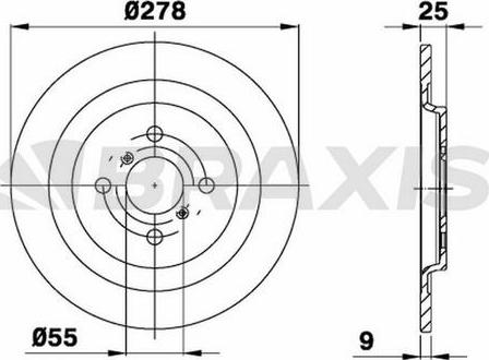 Braxis AE0120 - Тормозной диск autosila-amz.com