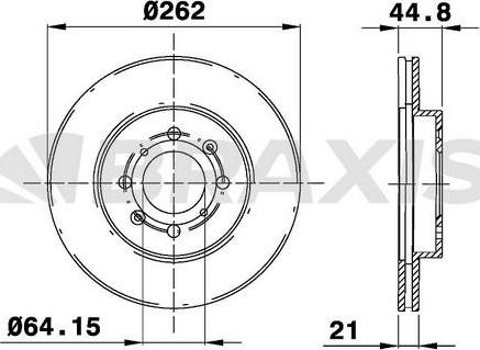 Braxis AE0179 - Тормозной диск autosila-amz.com