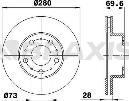 Braxis AE0176 - Тормозной диск autosila-amz.com
