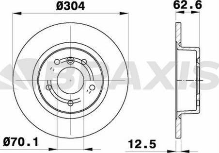 Braxis AE0395 - Тормозной диск autosila-amz.com