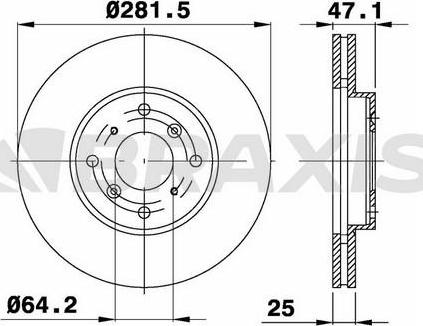 Braxis AE0393 - Тормозной диск autosila-amz.com