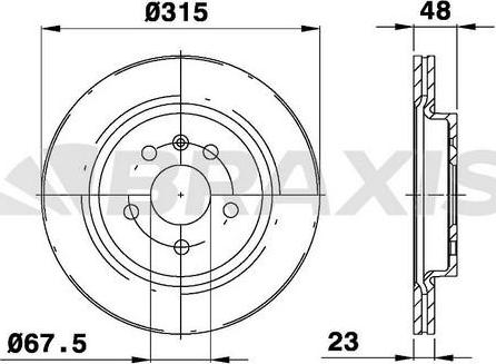 Braxis AE0349 - Тормозной диск autosila-amz.com