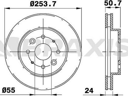 Braxis AE0343 - Тормозной диск autosila-amz.com