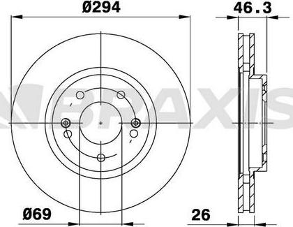 Braxis AE0347 - Тормозной диск autosila-amz.com