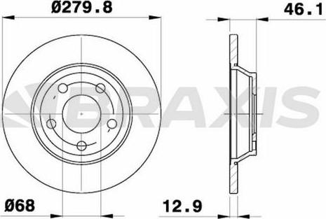 Braxis AE0356 - Тормозной диск autosila-amz.com