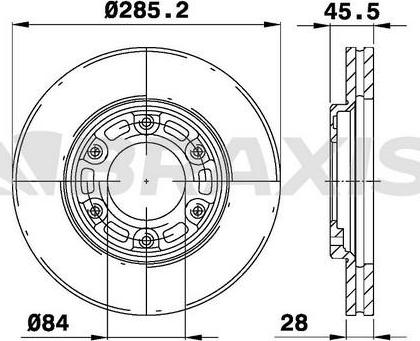 Braxis AE0358 - Тормозной диск autosila-amz.com