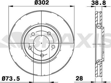 Braxis AE0357 - Тормозной диск autosila-amz.com