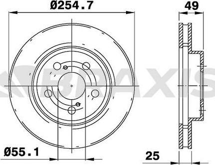 Braxis AE0360 - Тормозной диск autosila-amz.com