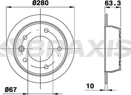 Braxis AE0363 - Тормозной диск autosila-amz.com