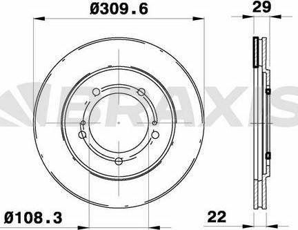 Braxis AE0311 - Тормозной диск autosila-amz.com