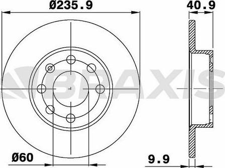 Braxis AE0384 - Тормозной диск autosila-amz.com